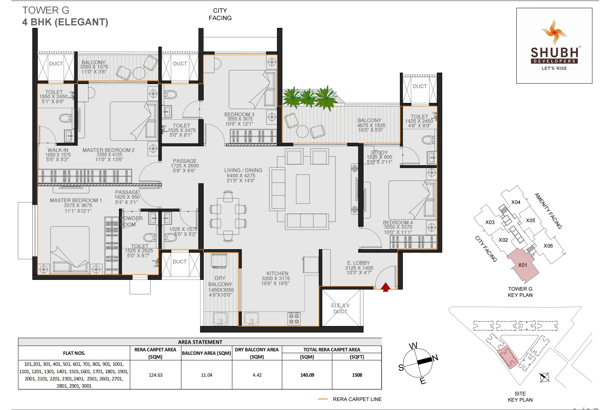 3.5 BHK 1508 sqft floor plan